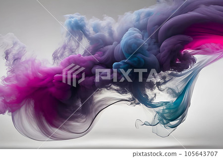 Beautiful blue and purple dual tone smoke art background. 105643707