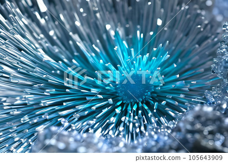 Blue crystal mineral stone. Gems. Mineral crystals in the natural environment. Texture of precious natural stones. Blue crystal mineral stone. Gems. Mineral crystals in the natural environment. Texture of precious natural stones. 105643909