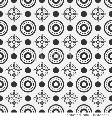 Abstract geometric seamless pattern with circles different sizes. 105644387