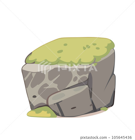 Pile of rock stone with grass. Rock stone cartoon. Rock and debris of the mountain. Vector illustration EPS10 Pile of rock stone with grass. Rock stone cartoon. Rock and debris of the mountain. Vector illustration EPS10 105645436