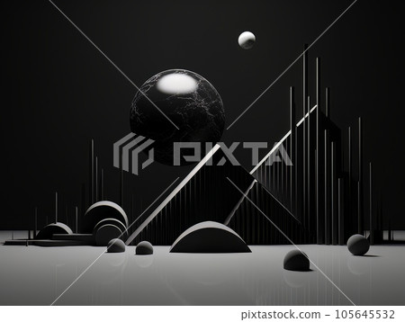 Futuristic surreal mountains in black color, abstract geometric natural landscape scene. 3D visualization AI Futuristic surreal mountains in black color, abstract geometric natural landscape scene. 3D visualization AI 105645532