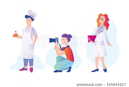 set of doctor and  cook photographer 105645827