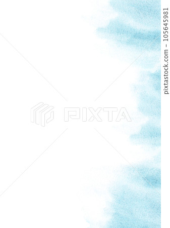 Watercolor template. Hand-drawn blue watercolor splashes on a white background. Perfect for save the date, wedding invitations, postcards, banners, logo 105645981