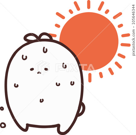 可愛的兔子在炎熱的天氣裡出汗，很可能會中暑 105646344