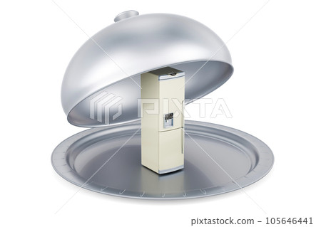 Restaurant cloche with refrigerator, 3D rendering 105646441