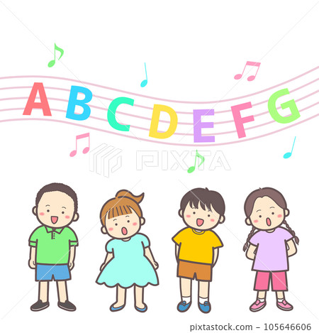 孩子們並排唱ABC歌曲 孩子們並排唱ABC歌曲 105646606