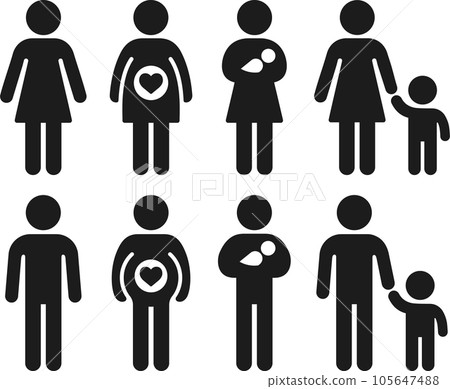Pregnancy and childbirth icons 105647488