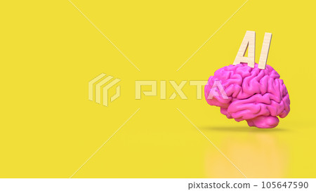 The Brain and AI text for technology concept 3d rendering 105647590