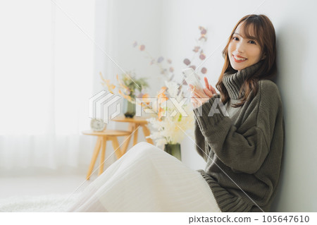 生活方式冬季智能手機 105647610