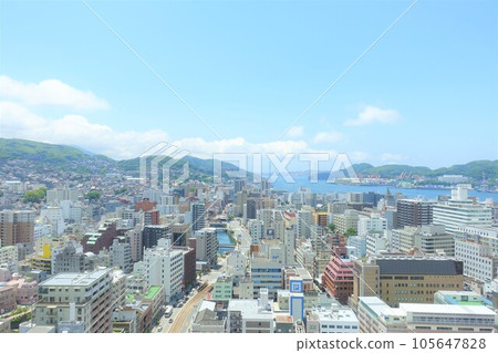 View of central Nagasaki from the roof of Nagasaki City Hall View of central Nagasaki from the roof of Nagasaki City Hall 105647828