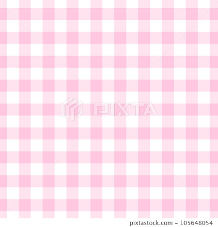 Pink gingham check pattern - cute pastel color - Stock