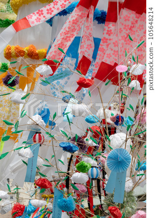 Anjo Tanabata Festival bamboo decorations, Anjo City, Aichi Prefecture 105648214