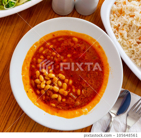 Traditional Turkish stewed bean dish Kuru fasulye Traditional Turkish stewed bean dish Kuru fasulye 105648561