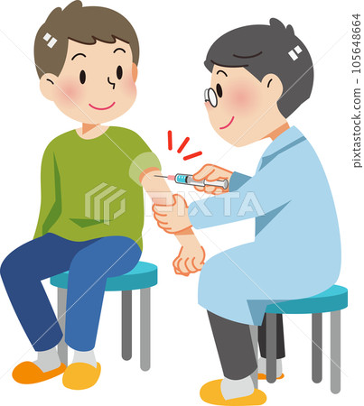 接種疫苗的男性 接種疫苗的男性 105648664