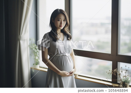 孕婦“AI生成圖像”,日本女人在家房間里大肚子 孕婦“AI生成圖像”,日本女人在家房間里大肚子 105648894