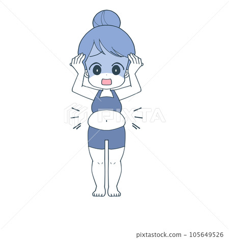 Illustration that a fat woman is shocked Illustration that a fat woman is shocked 105649526