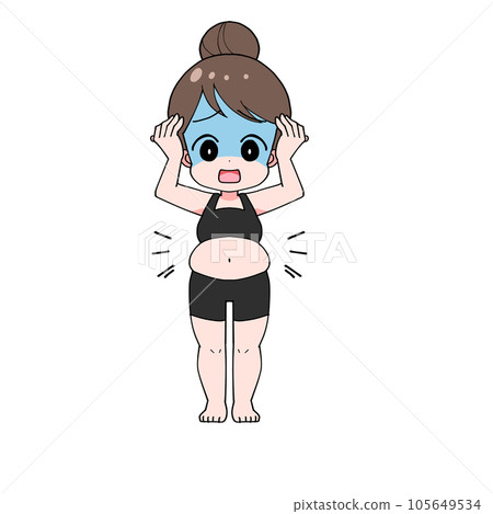 Illustration that a fat woman is shocked Illustration that a fat woman is shocked 105649534