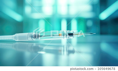 Scientist working at the laboratory, Investigator checking test tubes, Doctor in laboratory checking test tubes, Generative AI illustration 105649678
