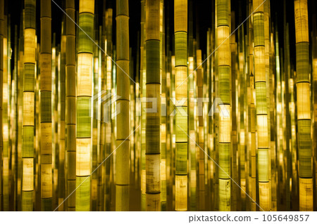 AI生成圖像、七夕、竹子主題燈光、背景圖像 105649857