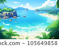 AI-generated image tropical resort landscape illustration 105649858
