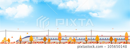 新幹線秋季秋葉風景 105650148