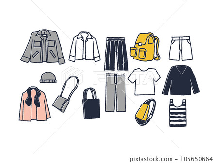 Various men's fashion illustration set 105650664