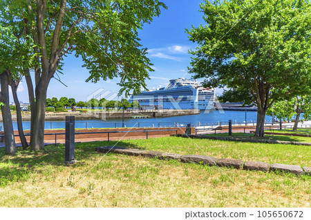 Yokohama Port seen from Zou-no-hana Park 105650672