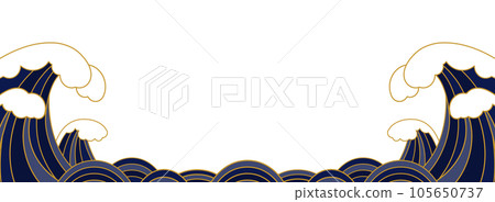 Big wave illustration (with border line) Big wave illustration (with border line) 105650737