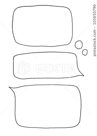 3 types of hand-drawn line drawing speech bubbles 105650790