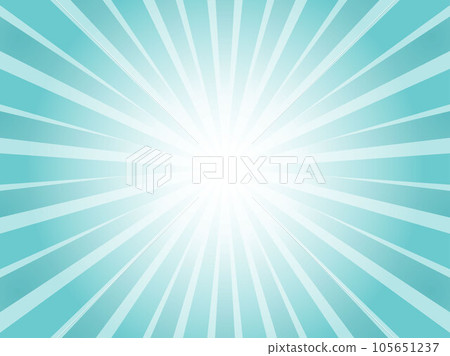 Concentrated line background material of a retro image where the sun's rays are dazzling_turquoise blue 105651237