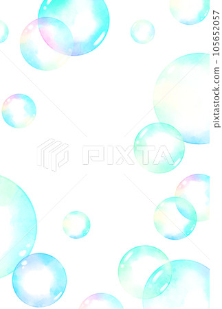 Background material_watercolor_soap bubble_blue 105652057