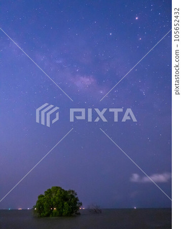 Milky way galaxy from near equator at night time with artifact and noise technique Milky way galaxy from near equator at night time with artifact and noise technique 105652432