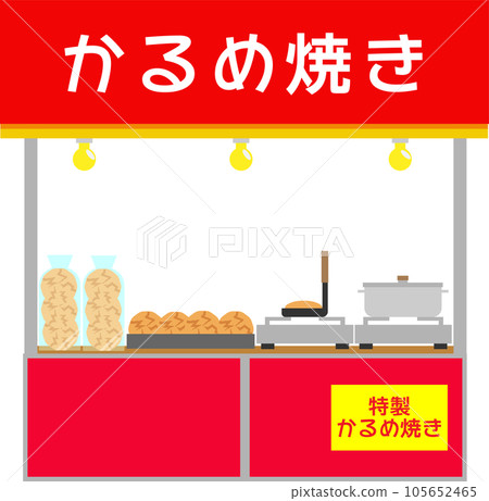 Illustration of a stall selling fried chicken Illustration of a stall selling fried chicken 105652465