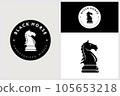 Black Horse Chess Logo Emblem Vector 105653218