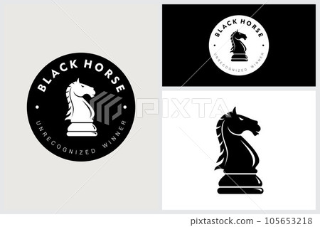 Black Horse Chess Logo Emblem Vector Black Horse Chess Logo Emblem Vector 105653218