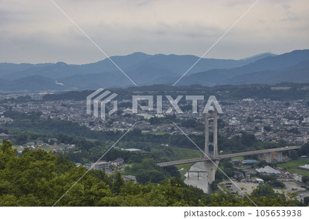 View of Chichibu City and the Chichibu Mountain Range from the Chichibu Muse Park Observatory.Ogano Town, Chichibu City, Saitama Prefecture. 105653938