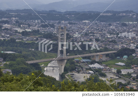 Chichibu Bridge and Old Chichibu Bridge seen from Chichibu Muse Park Observatory, Ogano Town, Chichibu City, Saitama Prefecture Chichibu Bridge and Old Chichibu Bridge seen from Chichibu Muse Park Observatory, Ogano Town, Chichibu City, Saitama Prefecture 105653940