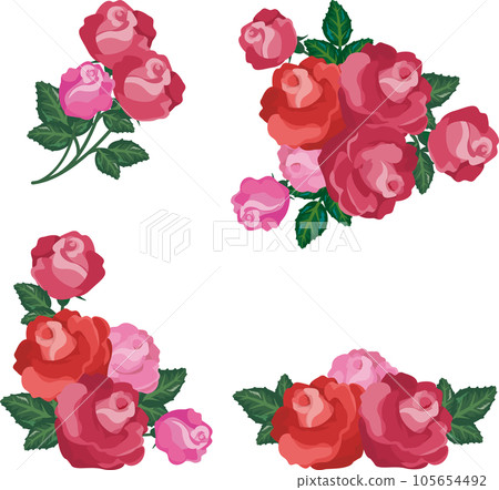 玫瑰花玫瑰插花裝飾裝飾簡約可愛插畫素材套裝紅色 玫瑰花玫瑰插花裝飾裝飾簡約可愛插畫素材套裝紅色 105654492