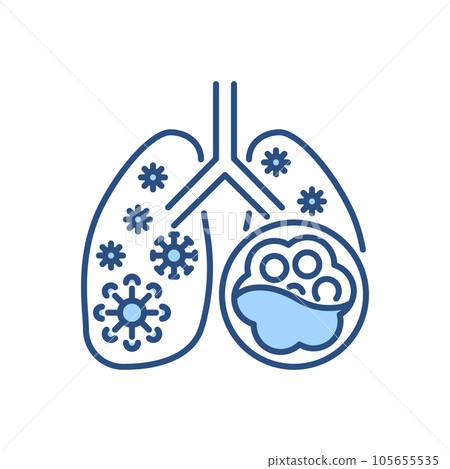 Pneumonia related vector icon Pneumonia related vector icon 105655535