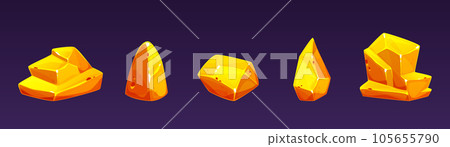 Nugget gold mine game treasure icon vector cartoon Nugget gold mine game treasure icon vector cartoon 105655790