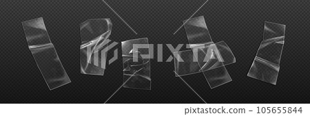 Plastic transparent duct tape paper sticker vector 105655844