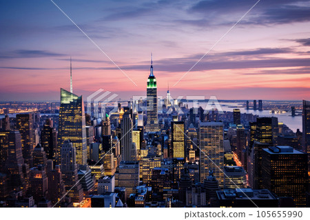 Cityscape of the big city and the light of the night view Cityscape of the big city and the light of the night view 105655990