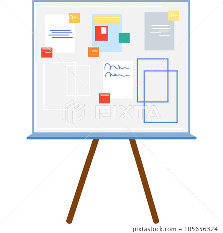 Vector chalkboard with graph and idea notice Vector chalkboard with graph and idea notice 105656324