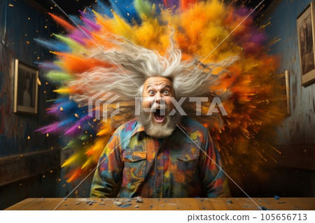 Person with surprised expression, Generative AI AI image 105656713
