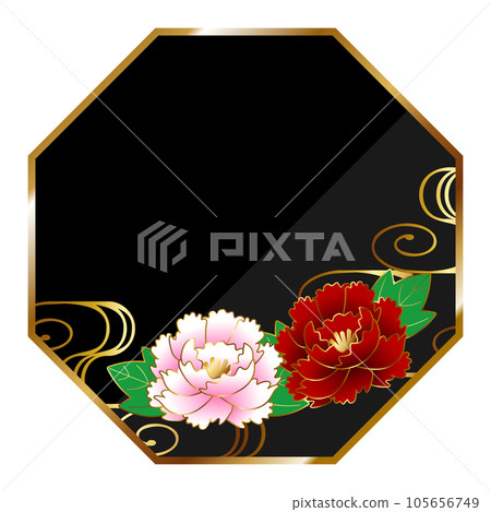 奢華牡丹框黑金 105656749