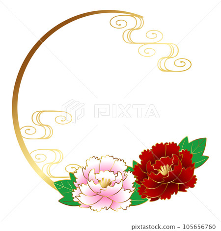 Luxurious peony frame gold Luxurious peony frame gold 105656760