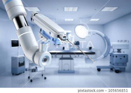 Robotic assisted surgery machine in operating room 105656851