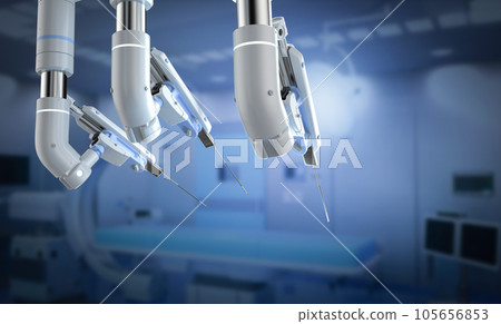 Robotic assisted surgery machine in operating room 105656853