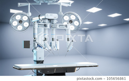 Robotic assisted surgery machine in operating room Robotic assisted surgery machine in operating room 105656861