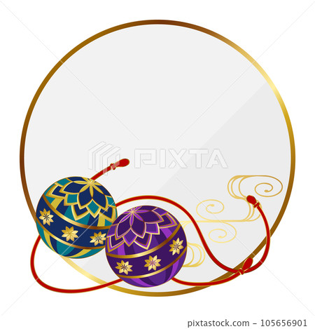 Luxury temari frame white & gold 105656901